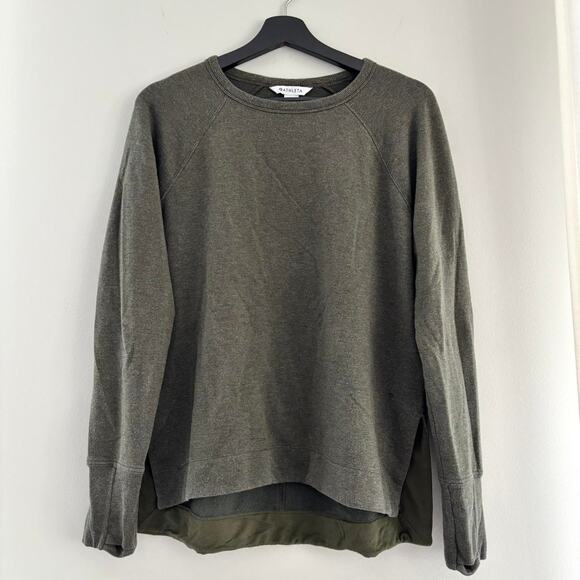 Athleta Sweater Long Sleeve Shirt with Thumb Holes Size Small Heather Green - Picture 1 of 7
